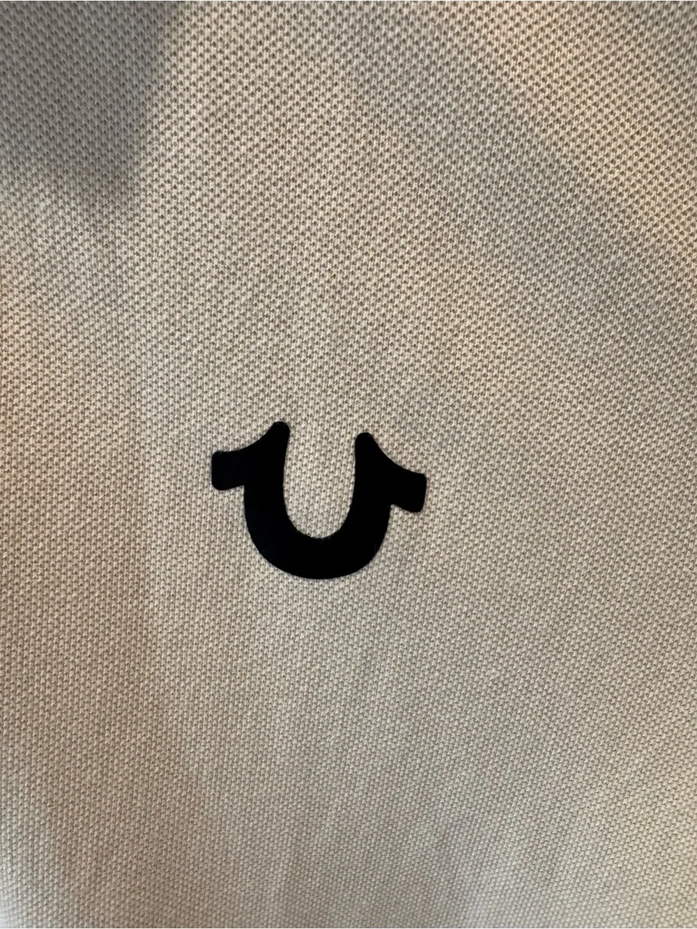 True Religion Men’s Cream Polo with Black Accents